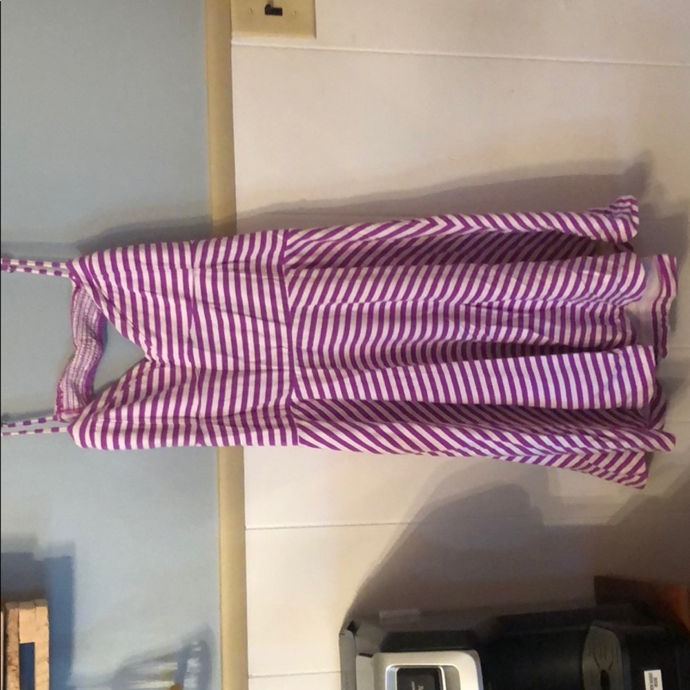 Purple stripe dress/ bathing suit cover up